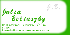 julia belinszky business card